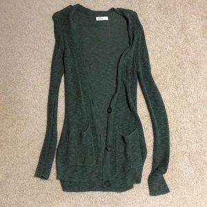 Hollister olive green cardigan